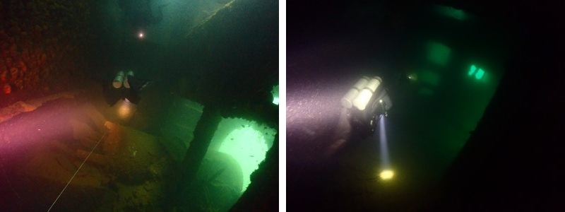 フィリピンの沈船へ侵入